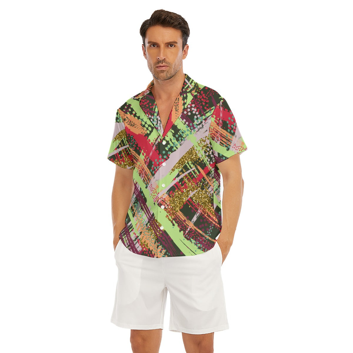 All-Over Print Men's Deep V-neck Short Sleeve T-shirt