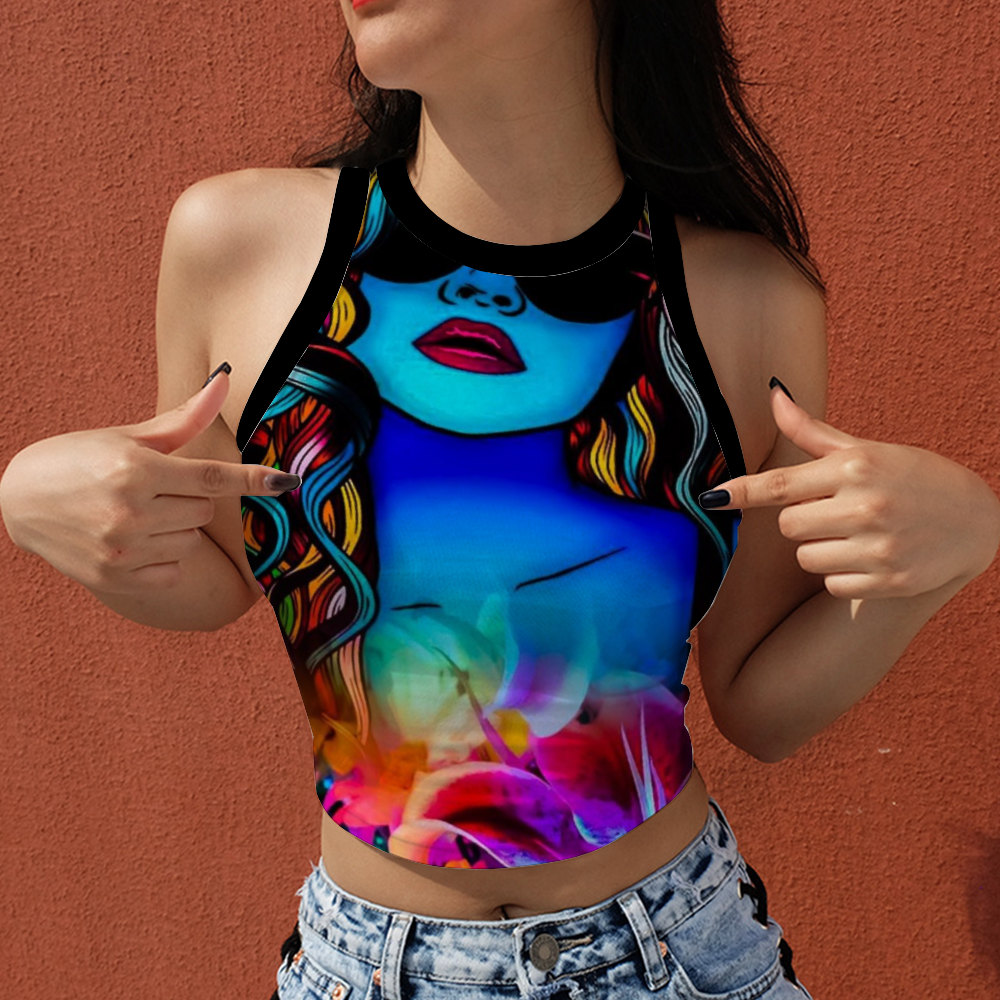 All Over Print Women's Sleeveless Top Crop Top Cropped Tank Top