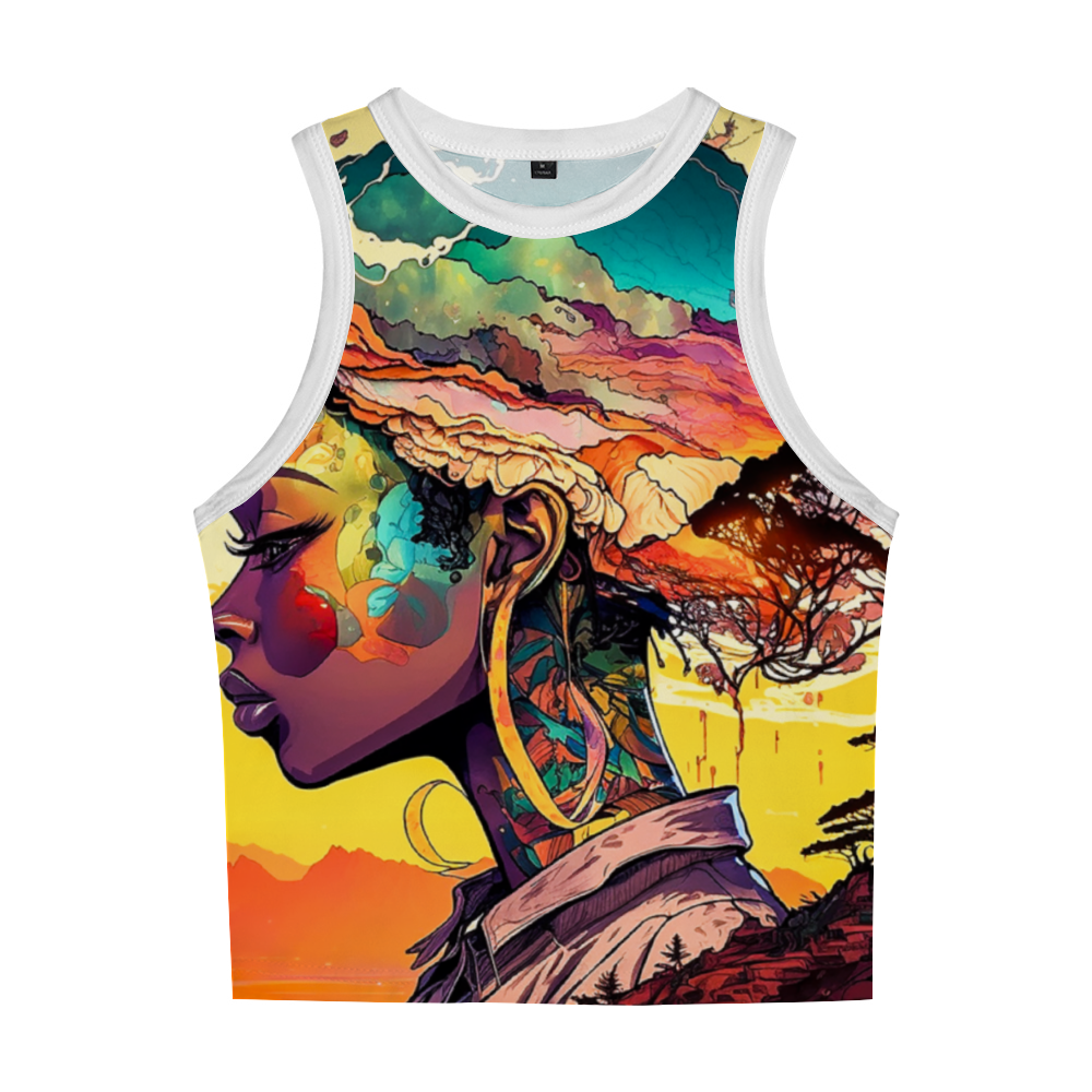 All Over Print Women's Sleeveless Top Crop Top Cropped Tank Top