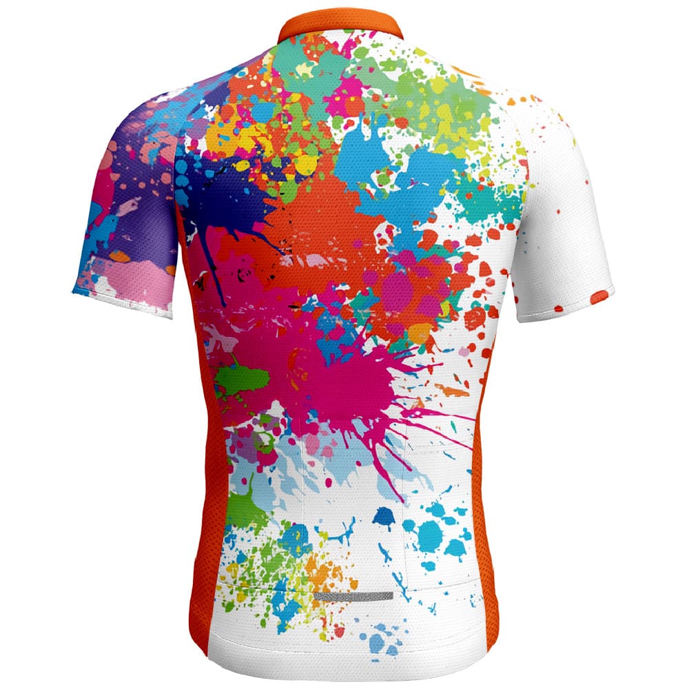 Colorful Tie-dyed Pattern Men's Cycling Shirt Flag Stylish Cycling Jersey Mesh Breathable Activewear Cycling Top