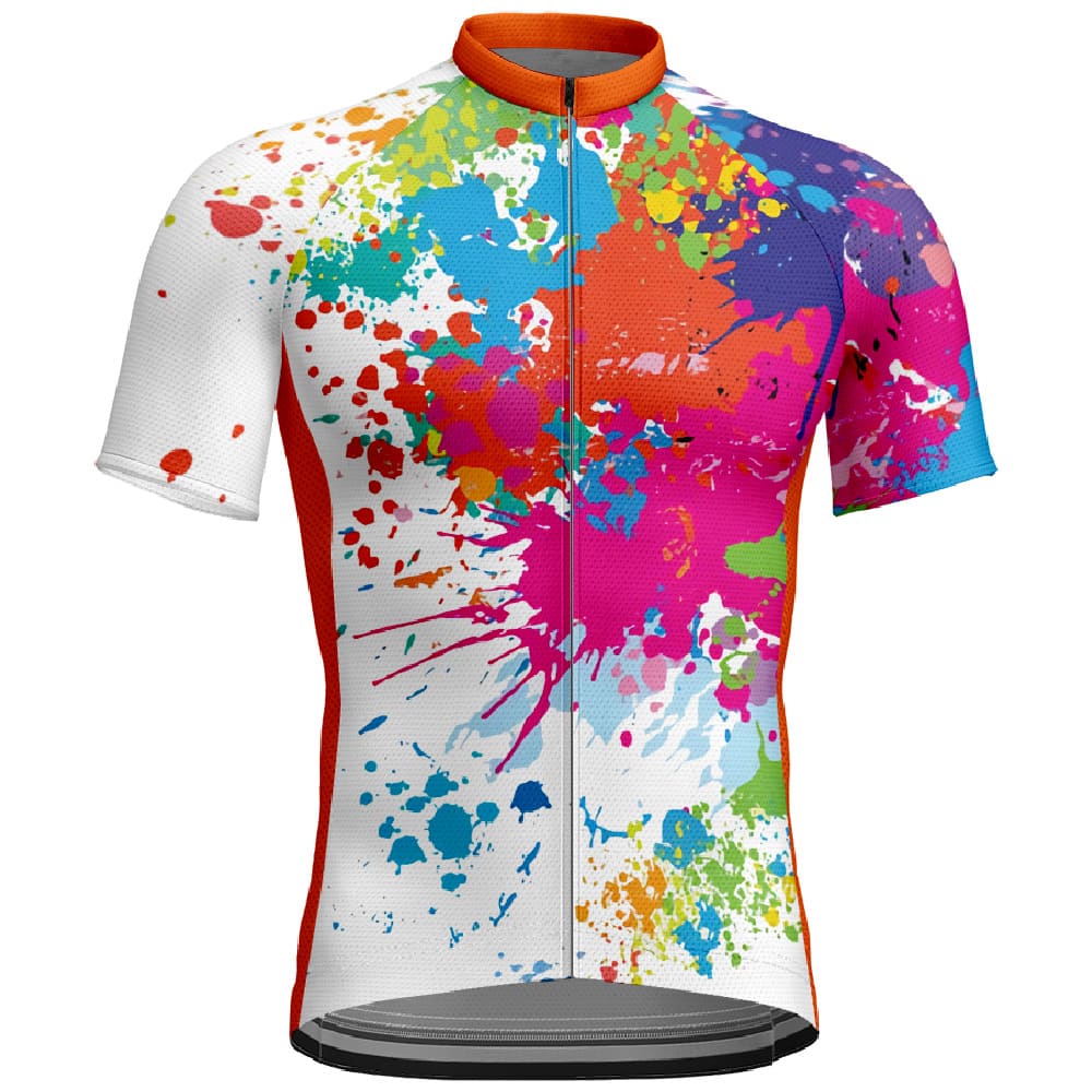 Colorful Tie-dyed Pattern Men's Cycling Shirt Flag Stylish Cycling Jersey Mesh Breathable Activewear Cycling Top