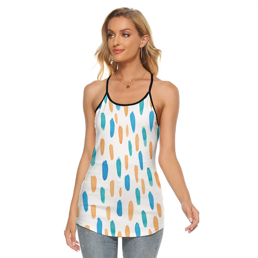 All-Over Print Women's Cut-out Rhombus Back Cami Tank Top