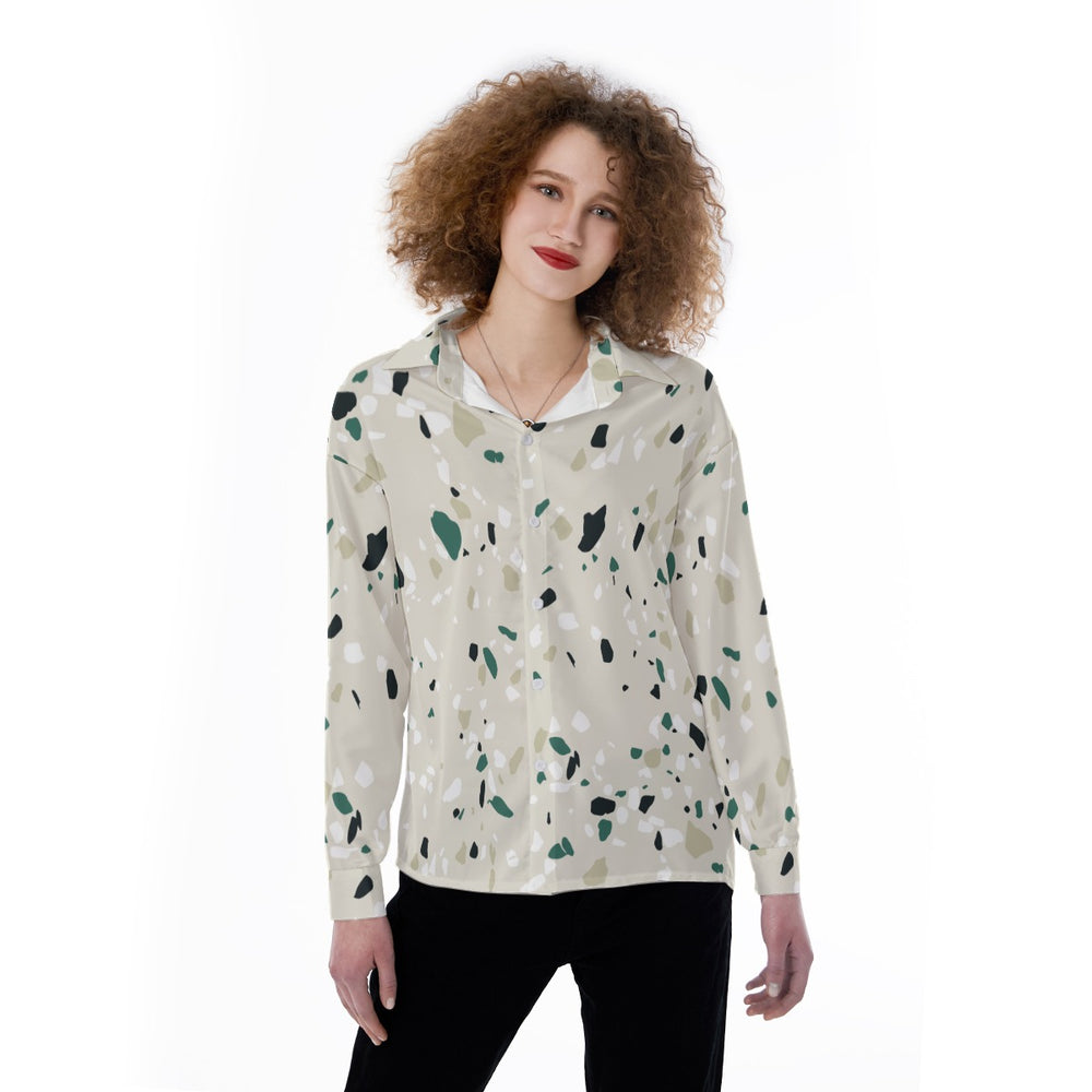 All-Over Print Women's Satin Shirt