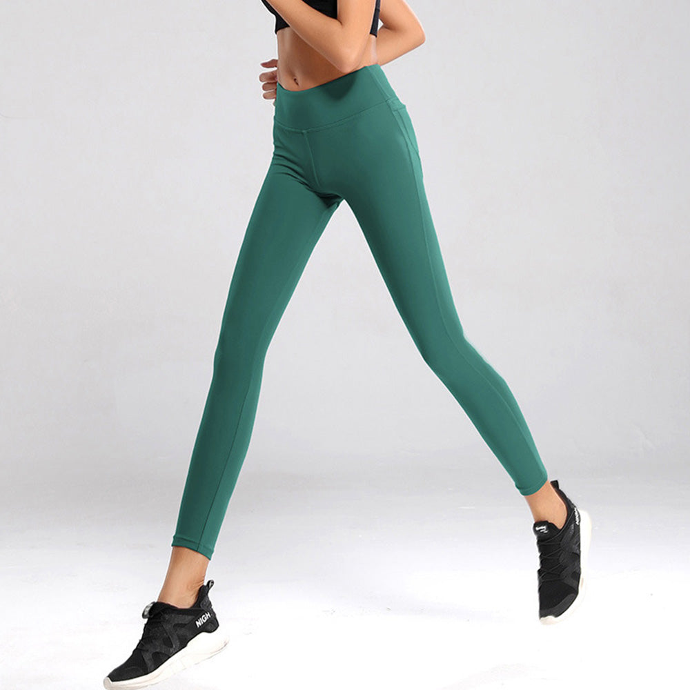 [No Pockets] Women's High Waisted Leggings Solid Color Yoga Pants