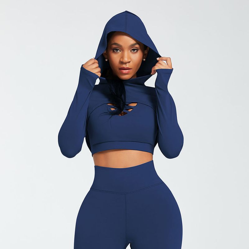 Classic Hooded Crossover Underwear Yoga Suit