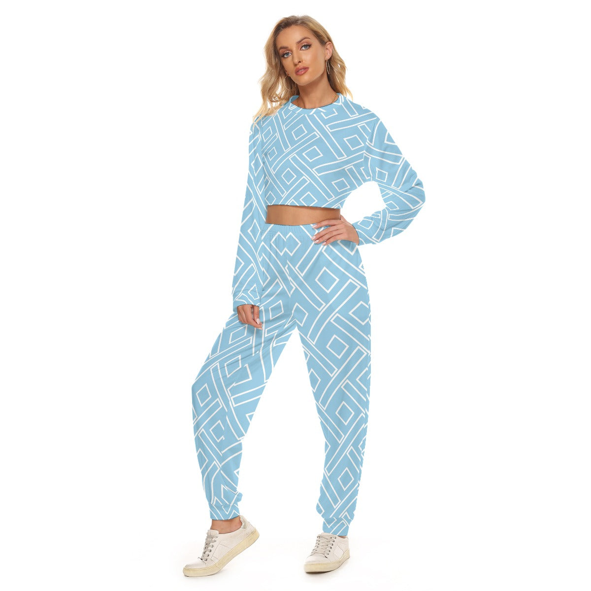 All-Over Print Women's Crop Sweatshirt Suit