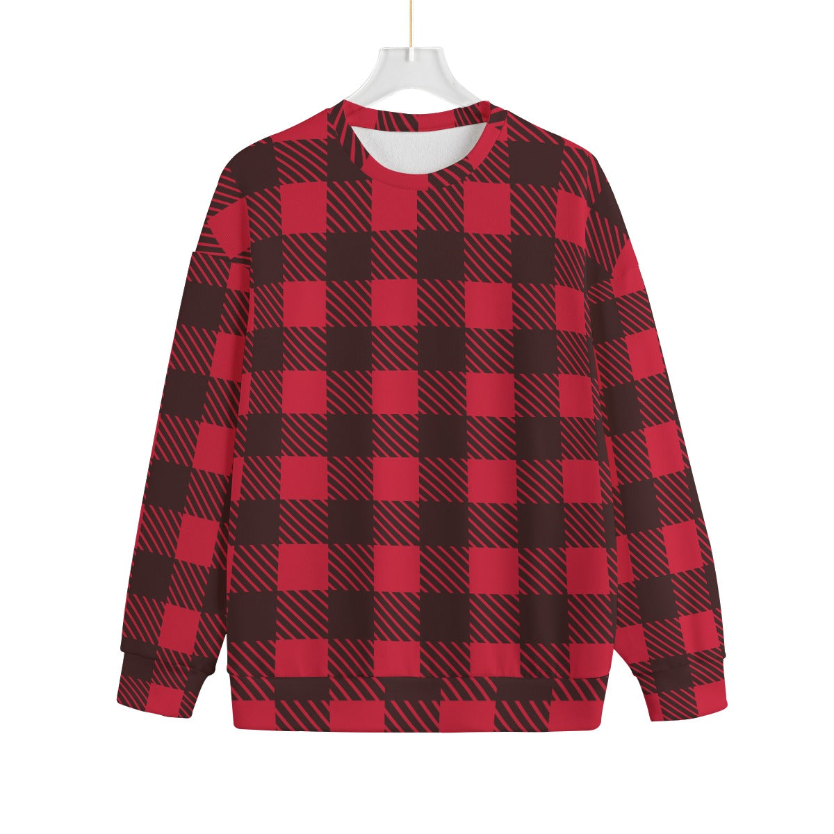 All-Over Print Unisex Drop-shoulder Knitted Fleece Sweater