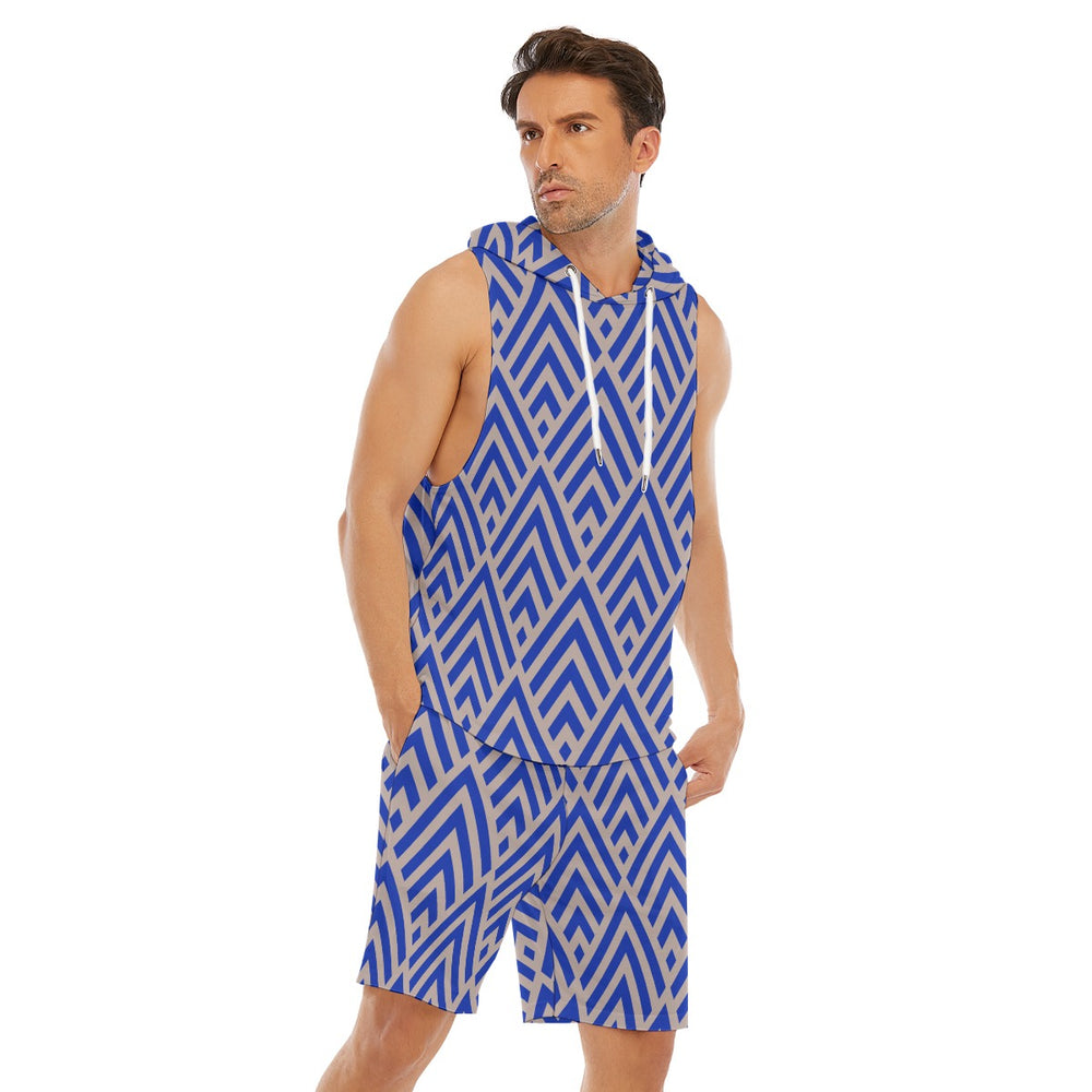 All-Over Print Men's Sleeveless Vest And Shorts Set