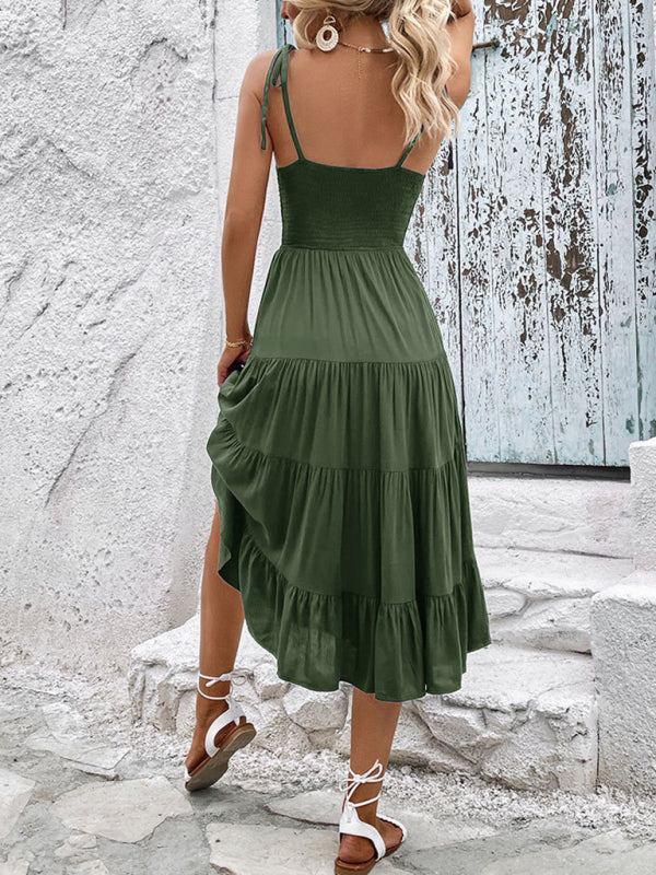 Women's Backless Solid Color Camisole Sexy Dress