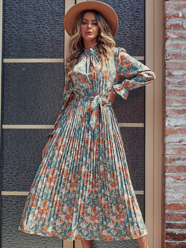 New women's printed long high-end dress