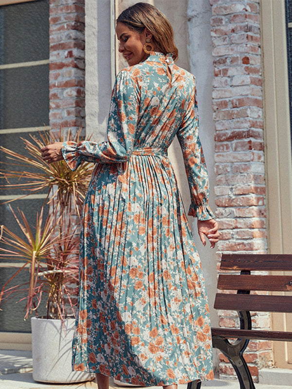 New women's printed long high-end dress
