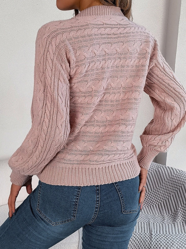 New casual hollow twist long-sleeved pullover sweater