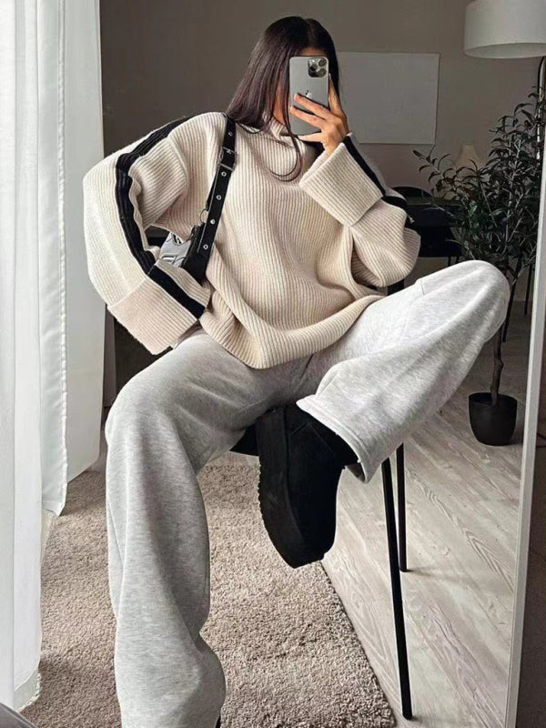 Women's new casual winter new high collar pullover sweater