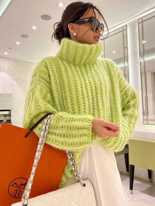 Women's fashion new fluffy long sleeve pullover sweater sweater