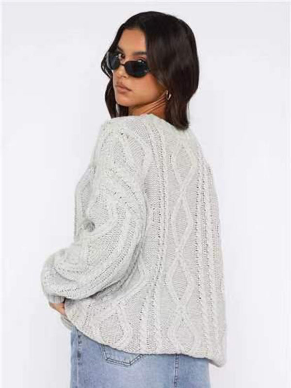 New fashionable and comfortable woolen round neck long-sleeved sweater