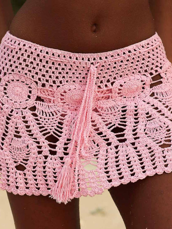 Handmade Crochet Beach Skirt Bikini Cover Up Skirt