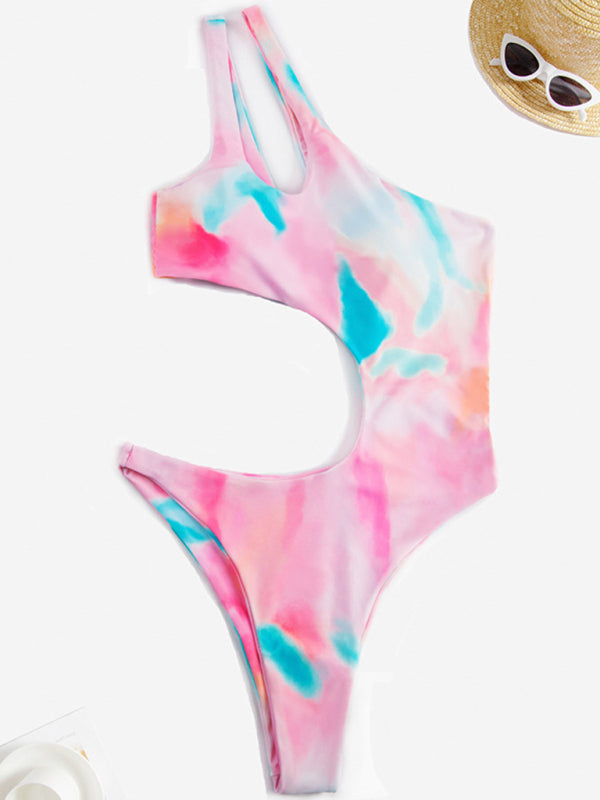 Women's sexy printed off-shoulder bikini
