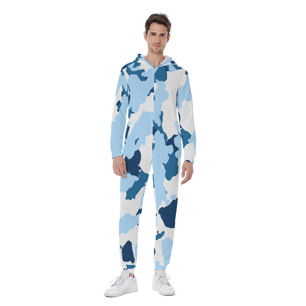 All-Over Print Men's Hooded Jumpsuit