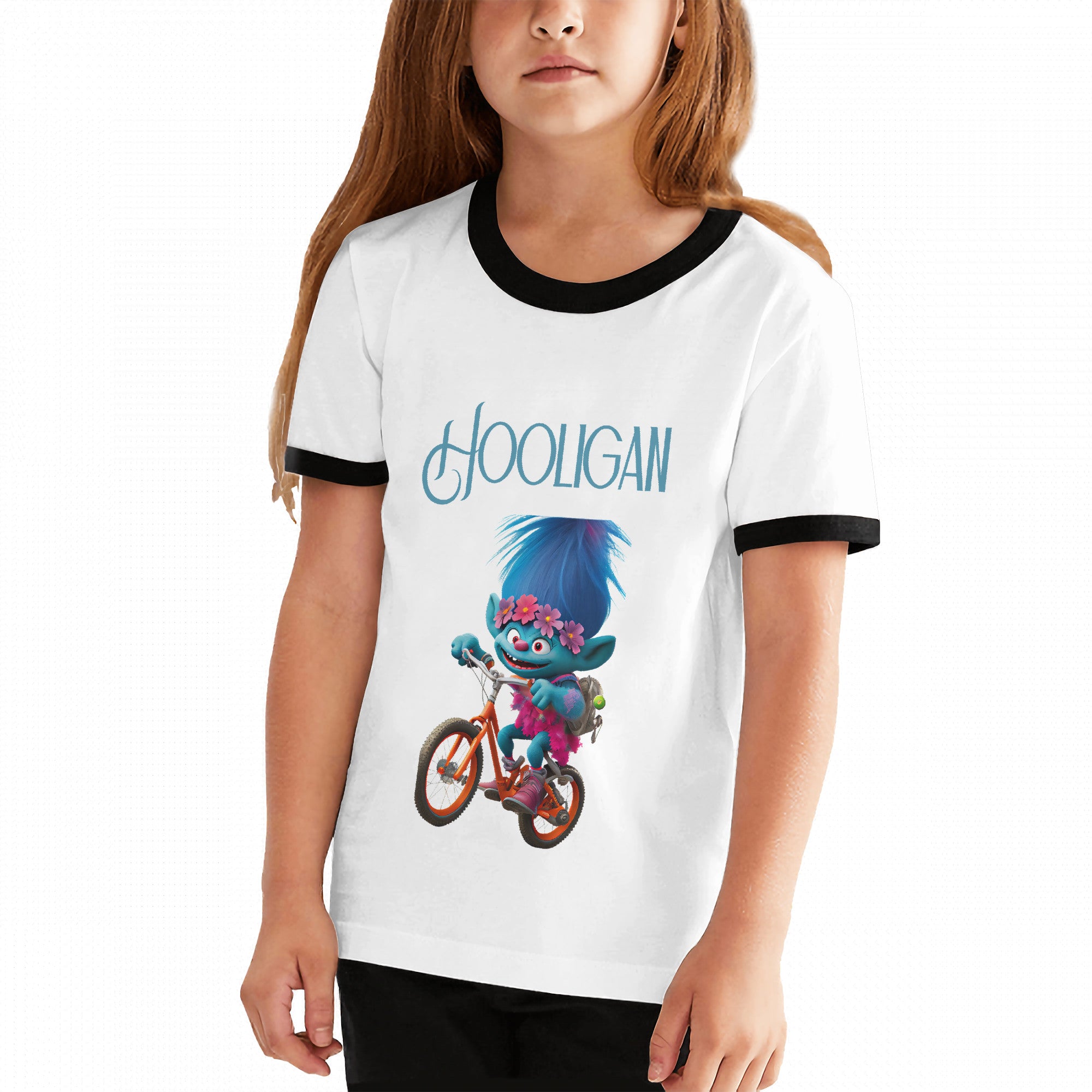 HC_C19 Teen Girls' Contrast Color T-shirt