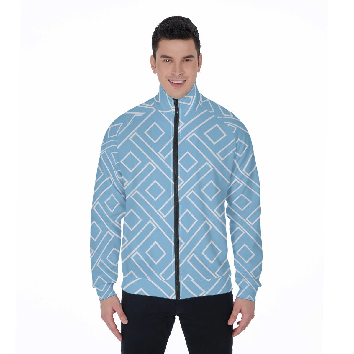 All-Over Print Men's Stand Collar Jacket