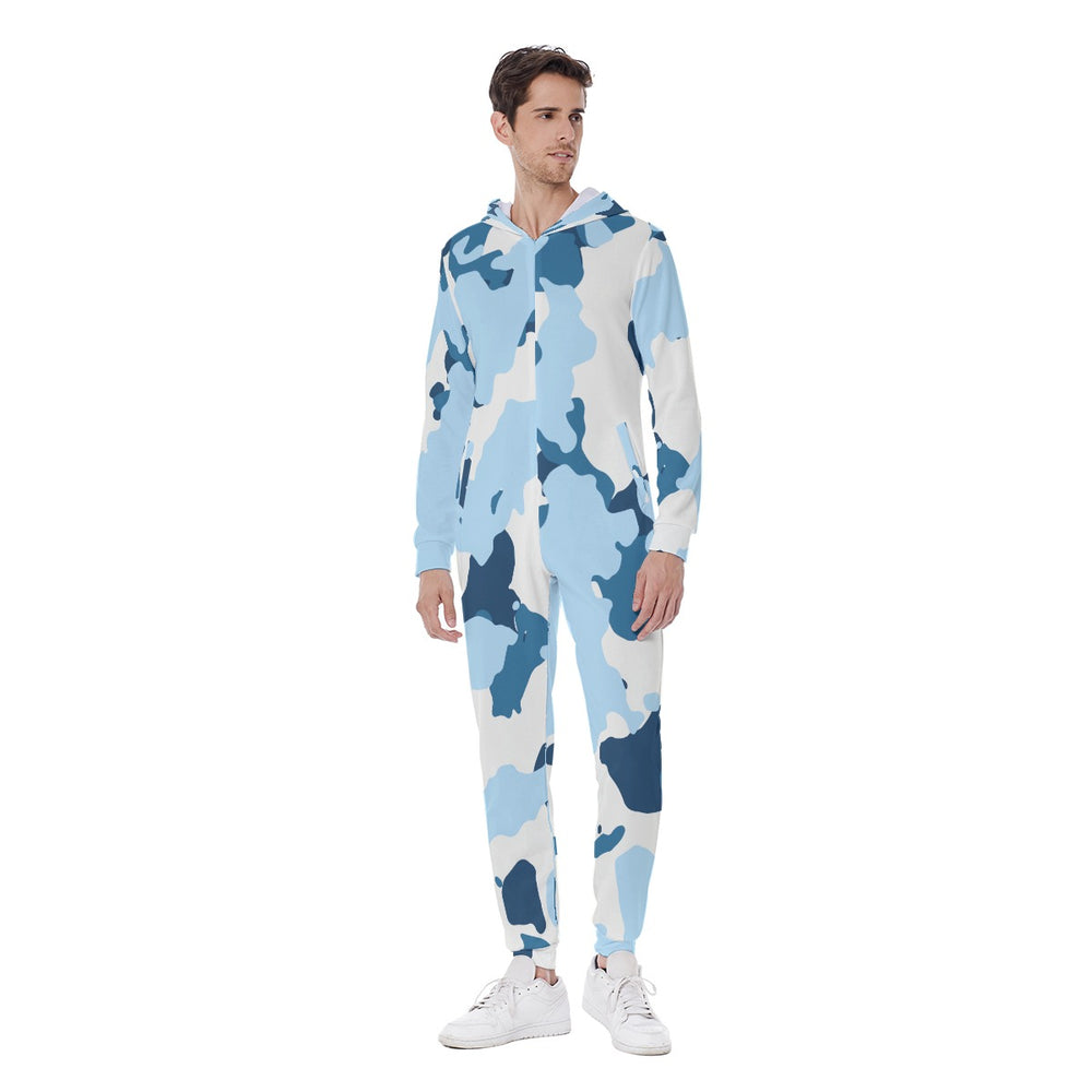 All-Over Print Men's Hooded Jumpsuit